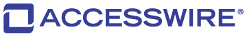 Logo of Accesswire, featuring the word "ACCESSWIRE" in uppercase blue letters with a stylized square symbol resembling a document on the left.