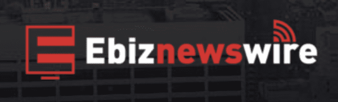 Logo of "Ebiznewswire" with a stylized red and white "E" shaped like a news alert icon. The word "Ebiz" is in white and "newswire" in red, set against a dark background.