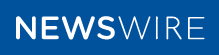 Blue rectangle with the word "NEWSWIRE" in white, all capital letters.