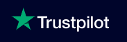 Trustpilot logo featuring a green five-pointed star next to the word "Trustpilot" in white text, set against a dark blue background.